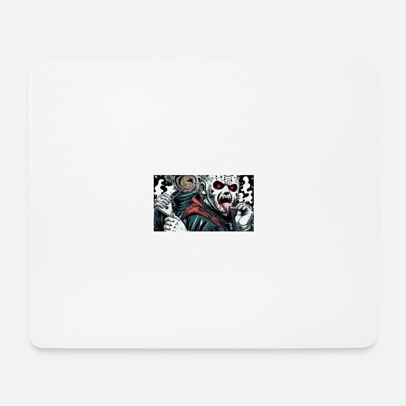 Eiscreme lecken maskierter Psycho - Mousepad (Querformat) - Weiß