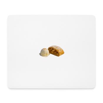 Apfelstrudel mit Vanilleeis - Mouse Pad (horizontal) - white - Front