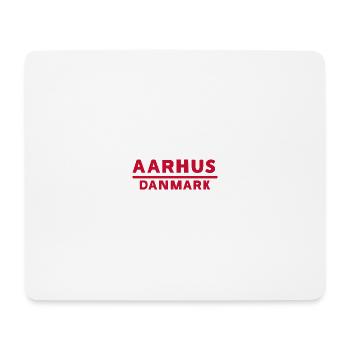 Aarhus Denmark Text logo in red - Mouse Pad (horizontal) - white - Front