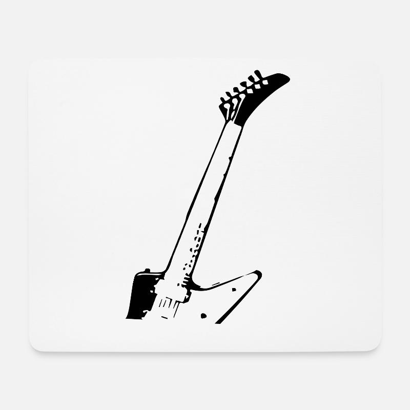 E-Gitarre - Mousepad (Querformat) - Weiß