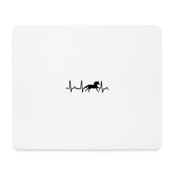 Heartbeat Pferd - Mousepad (Querformat) - Weiß - Vorne