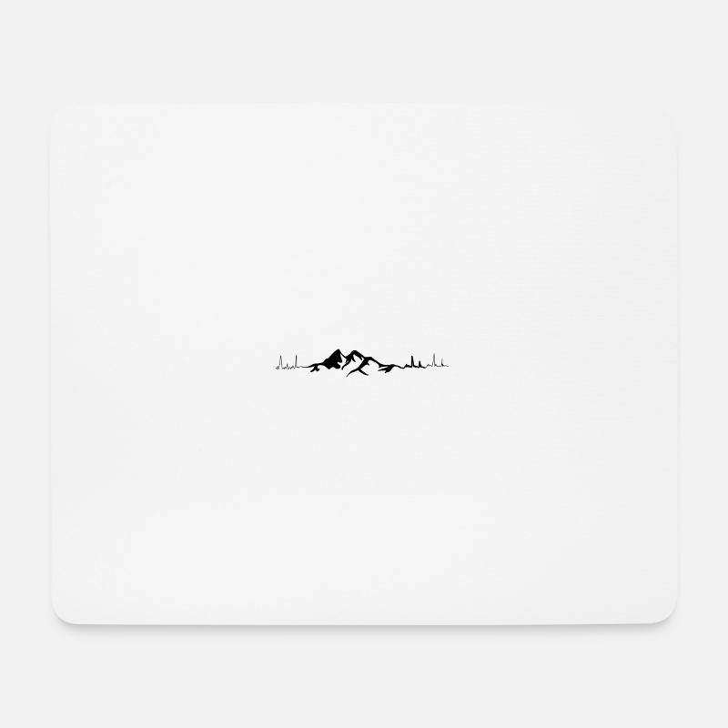 Herzschlag - Berg - (2) - Mousepad (Querformat) - Weiß