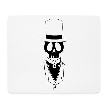 Crâne noir vintage - Tapis de souris (format paysage) - blanc - Devant