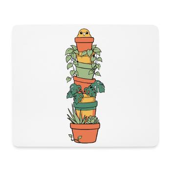 Niedliche Zimmerpflanzen Im Blumentopf - Mousepad (Querformat) - Weiß - Vorne