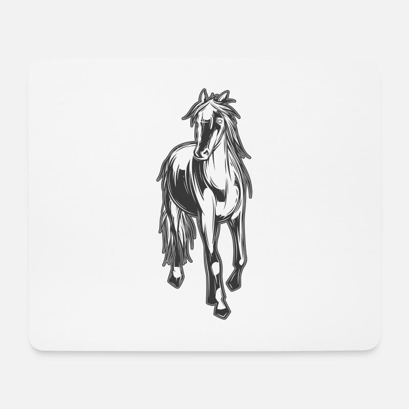 Pferd - Mousepad (Querformat) - Weiß