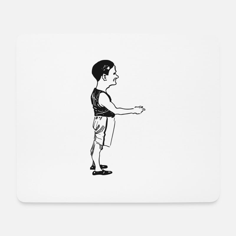 mann-sport-hand-01.png - Mousepad (Querformat) - Weiß
