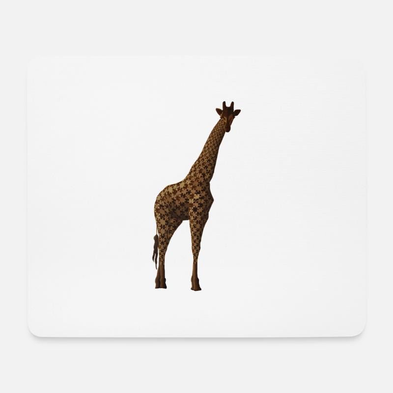 Giraffe - Mousepad (Querformat) - Weiß