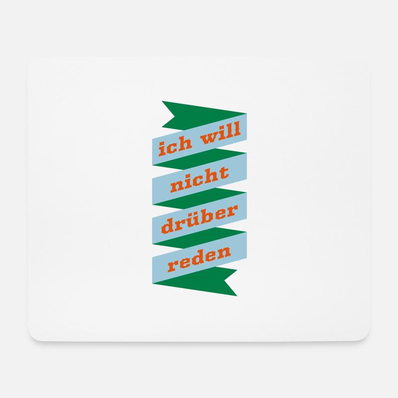 logo will nicht drüber reden Geschenk Symbol farbe - Mousepad (Querformat) - Weiß