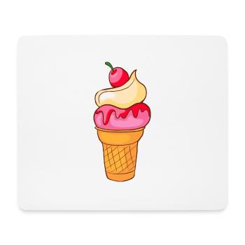 Eis Speiseeis Eiskrem Eiscreme Kugeleis Eisbecher - Mousepad (Querformat) - Weiß - Vorne