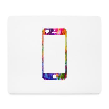 Handy mit Herz - Mousepad (Querformat) - Weiß - Vorne