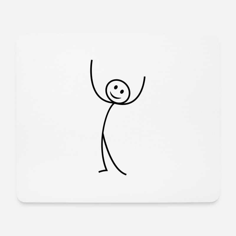 Strichmännchen - Mousepad (Querformat) - Weiß