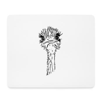 emu 2 - Mousepad (Querformat) - Weiß - Vorne