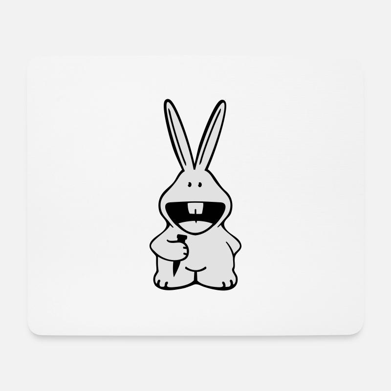 Rabbit - Mousepad (Querformat) - Weiß