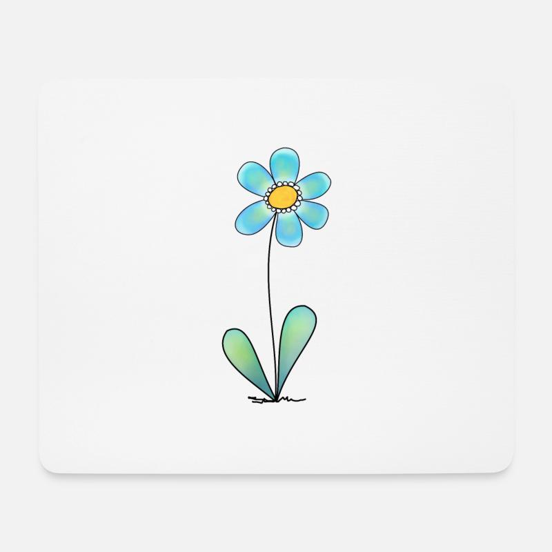 Blume - Mousepad (Querformat) - Weiß