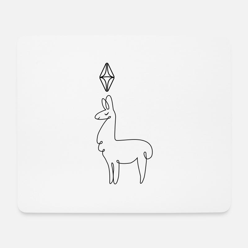 Sims Llama - Mousepad (Querformat) - Weiß