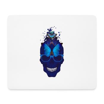 Kopf des Todes Schädel Schädel Schmetterling Fantasie - Mousepad (Querformat) - Weiß - Vorne