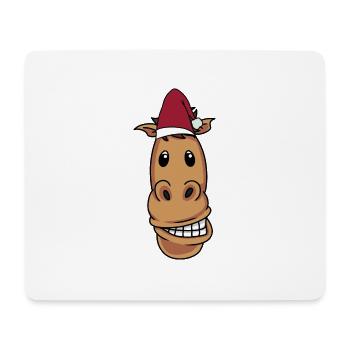 Santa Claus Horse Pony Rider Merry Christmas - Mouse Pad (horizontal) - white - Front