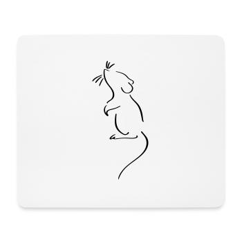 Mouse Line Art - Minimalist - Mouse Pad (horizontal) - white - Front
