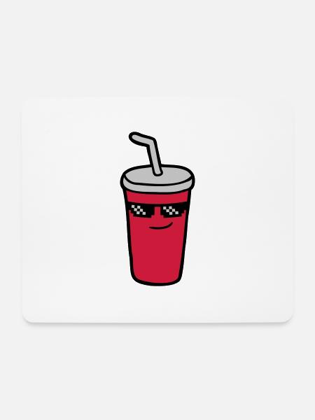 Pixel Sunglasses Cola - Mouse Pad (horizontal) - white
