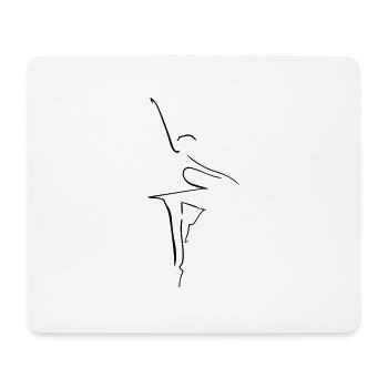 Ballerina Line Art - Minimaliste - Tapis de souris (format paysage) - blanc - Devant