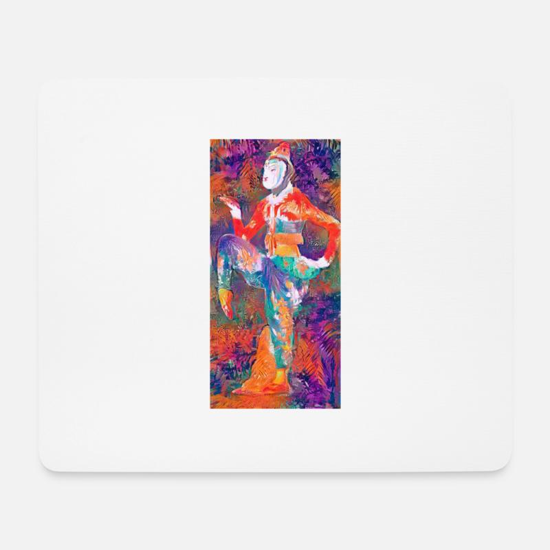 Asiatische Figur - Mousepad (Querformat) - Weiß