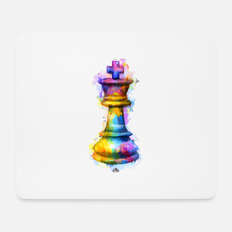 Kunst Schachfigur König - Mousepad (Querformat) - Weiß