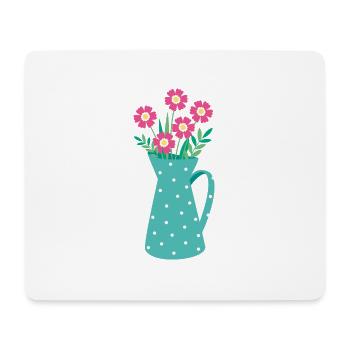 Blumenstrauß in Gießkanne - Mousepad (Querformat) - Weiß - Vorne