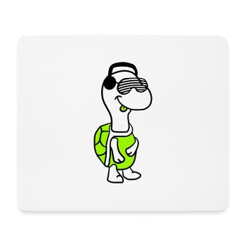 Süße coole DJ Schildkröte Party Club Musik Spaß - Mousepad (Querformat) - Weiß - Vorne