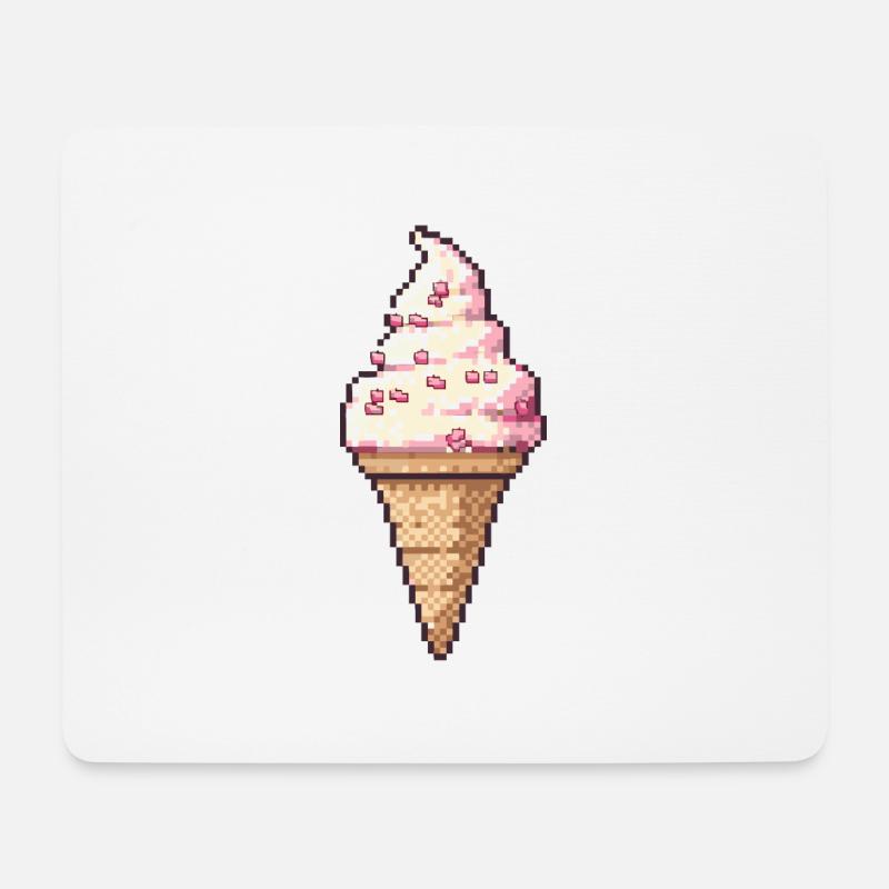 Ice Cream Pixel Symbol - Mousepad (Querformat) - Weiß