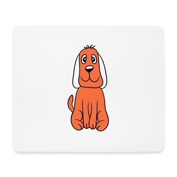 Hund Sitzt Süß Kleiner Glücklicher Welpe Haustier - Mousepad (Querformat) - Weiß - Vorne