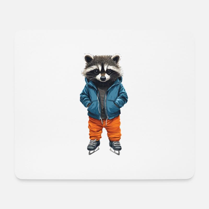 Waschbär - Mousepad (Querformat) - Weiß
