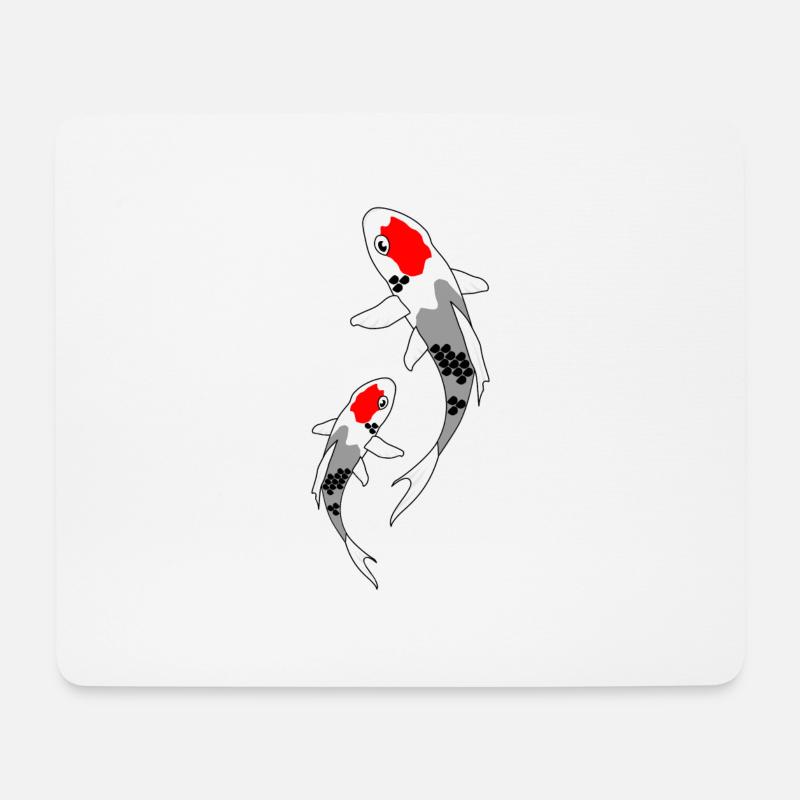 Koi rot - Mousepad (Querformat) - Weiß