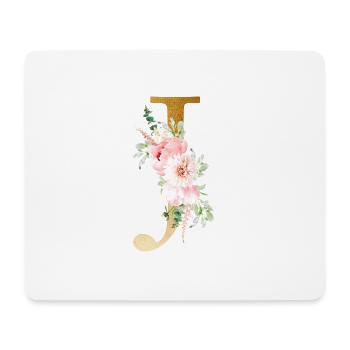 Botany Floral Monogram J - Mouse Pad (horizontal) - white - Front