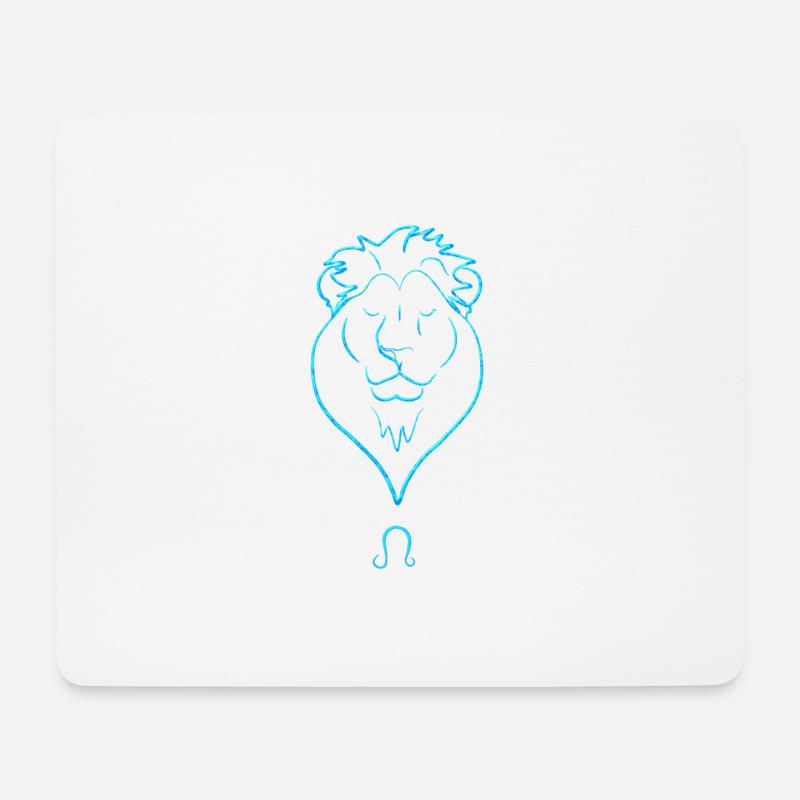 Löwe - Mousepad (Querformat) - Weiß
