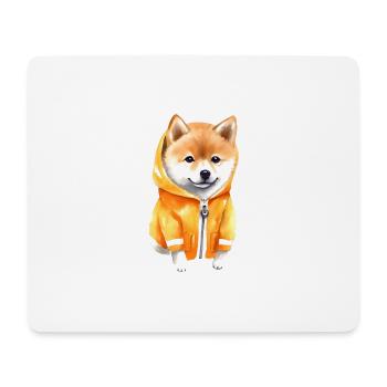 Funny Shiba Inu in jacket. - Mouse Pad (horizontal) - white - Front