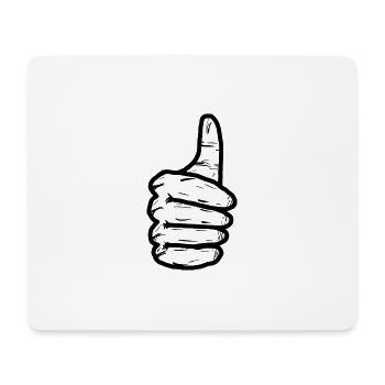 Daumen hoch - Mousepad (Querformat) - Weiß - Vorne