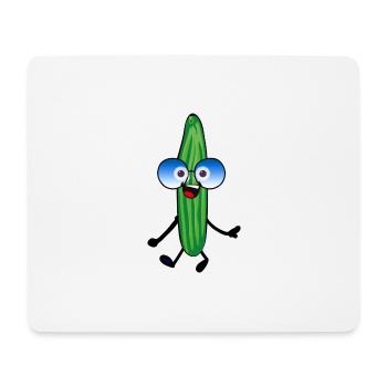 Concombre heureux,Concombre,Lunettes de soleil,Joyeux, - Tapis de souris (format paysage) - blanc - Devant