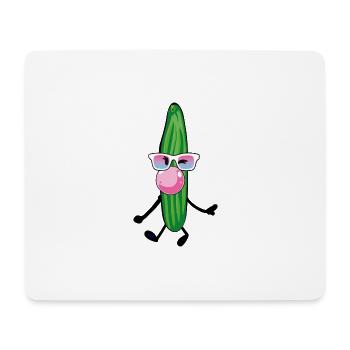 concombre, chewing-gum, bande dessinée, lunettes de soleil - Tapis de souris (format paysage) - blanc - Devant