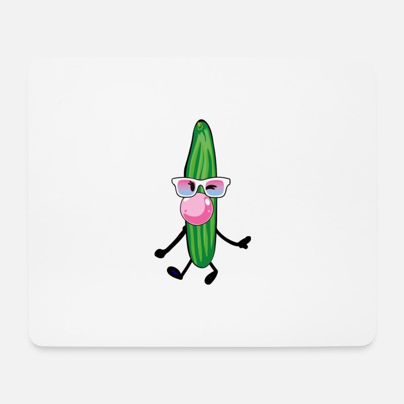 Gurke ,kaugummi,comic,sonnenbrille - Mousepad (Querformat) - Weiß