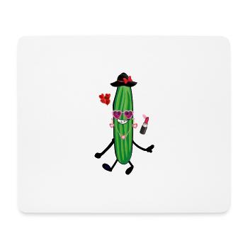 Cucumber,Party Cucumber,Heart,girly,pink, love - Mouse Pad (horizontal) - white - Front