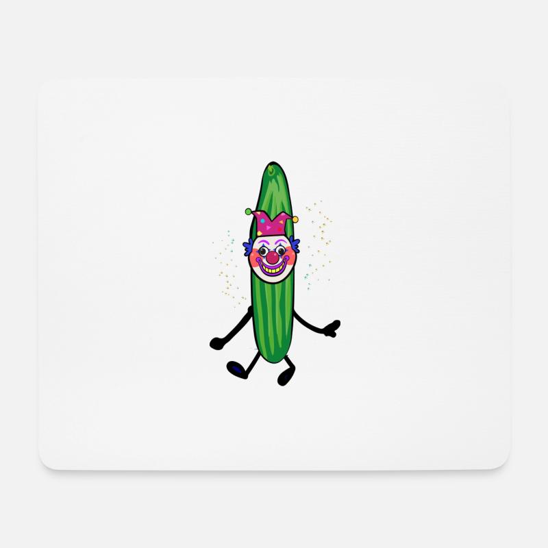 Partygurke,Gurke, karneval,Clown,Verkleidung - Mousepad (Querformat) - Weiß