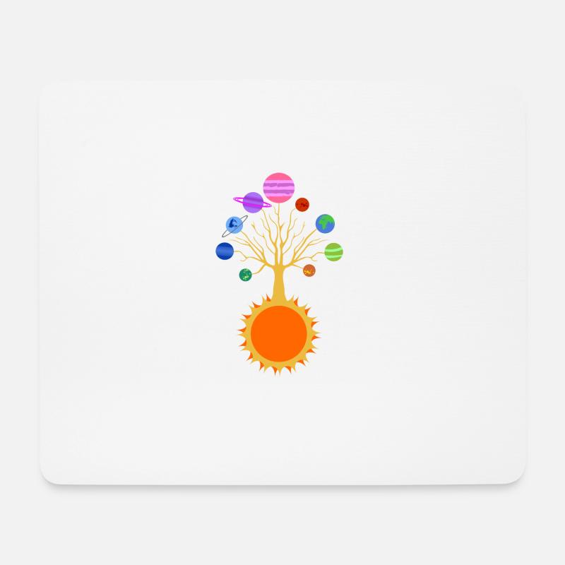 Sonnensystem-Baum - Mousepad (Querformat) - Weiß