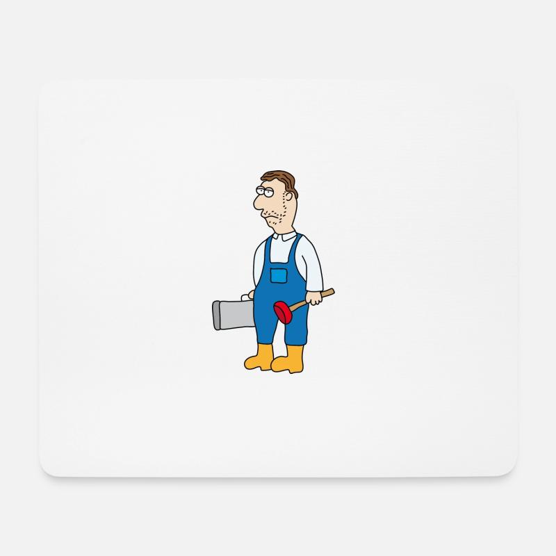 Hausmeister | Klempner | Handwerker | Werkzeug Klo - Mousepad (Querformat) - Weiß