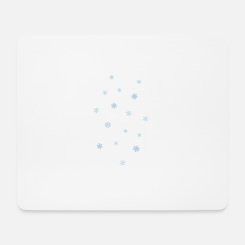 Schneeflocken - Mousepad (Querformat) - Weiß