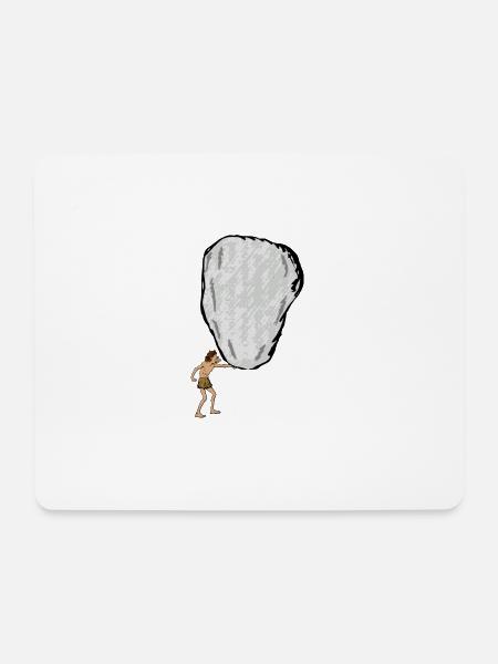 neandertaler hoehlenmensch caveman steinzeit22 - Mousepad (Querformat) - Weiß