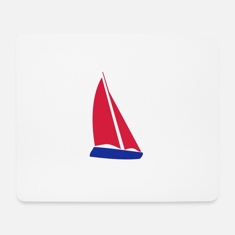 Segelboot - Mousepad (Querformat) - Weiß