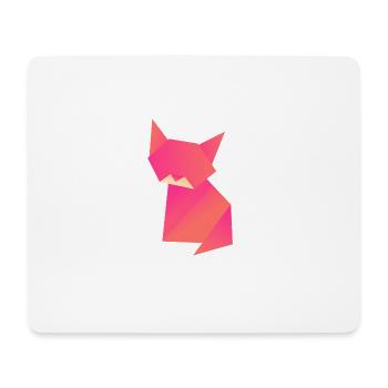 Katze Origami Polygon - Mousepad (Querformat) - Weiß - Vorne