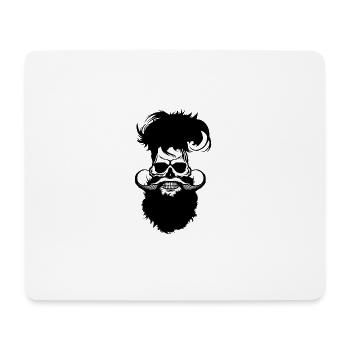 Bearded Tod Schädel Kopf hipster Schnurrbart Bart s - Mousepad (Querformat) - Weiß - Vorne