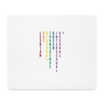 LGBTQIA+ Rainbow Lettering Gender - Mouse Pad (horizontal) - white - Front