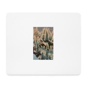 Paysage hivernal fantastique neige - Tapis de souris (format paysage) - blanc - Devant